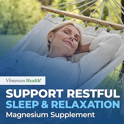 VIMERSON HEALTH MAGNESIUM GLYCINATE 200MG CHELATED, HIGH ABSORPTION SUPPLEMENT FOR SLEEP, RELAXATION, WOMEN 60 VEGAN
