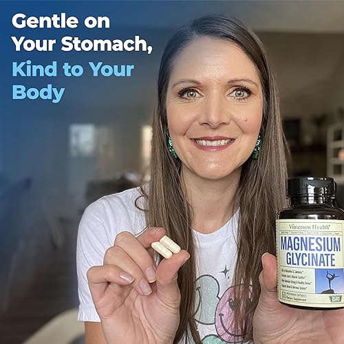 VIMERSON HEALTH MAGNESIUM GLYCINATE 200MG CHELATED, HIGH ABSORPTION SUPPLEMENT FOR SLEEP, RELAXATION, WOMEN 60 VEGAN