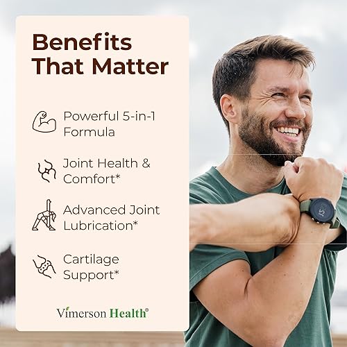 VIMERSON HEALTH GLUCOSAMINE SULFATE JOINT SUPPORT WITH HYALURONIC ACID, BOSWELLIA, MSM BLACK PEPPER 60 CAPS