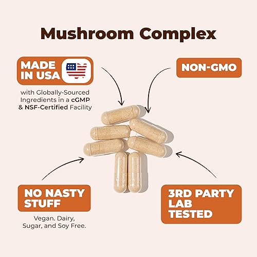 VIMERSON HEALTH 10-IN-1 MUSHROOM SUPPLEMENT LION S MANE, TURKEY TAIL, REISHI, CHAGA MORE FOR ENERGY FOCUS