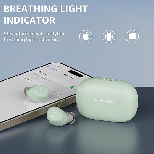 TOZO A1 WIRELESS EARBUDS BLUETOOTH 5.3, IPX5 WATERPROOF, 32 EQ, AI CALLS, CHARGING CASE
