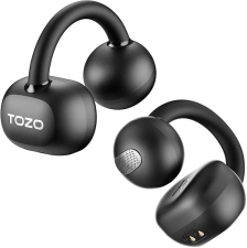 TOZO OPENEARRING OPEN EAR WIRELESS EARBUDS, 40H PLAY, BLUETOOTH 5.4, SPORTS, WORKOUT, BLACK