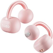 TOZO OPENEARRING OPEN-EAR WIRELESS EARBUDS, 40H BLUETOOTH 5.4, CLIP ON, SPORTS, WORKOUT, PINK