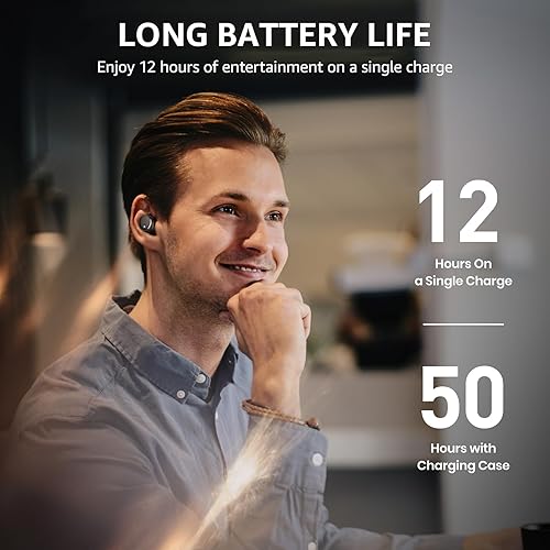 TOZO T6 WIRELESS EARBUDS BLUETOOTH HEADPHONES, 50H PLAYTIME, IPX8, WIRELESS CHARGING CASE