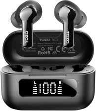 TOZO WIRELESS EARBUDS BLUETOOTH 5.3, ANC, 6 MICS, 55H PLAYTIME, EQ APP, IPX8 WATERPROOF, LED DISPLAY