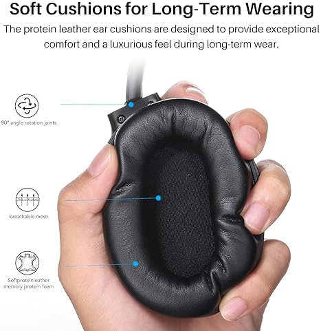 TOZO HYBRID ANC WIRELESS HEADPHONES, BLUETOOTH OVER-EAR HEADSET, 40H, HI-RES AUDIO, DEEP BASS, BLACK