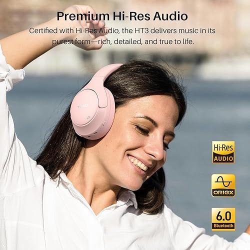 TOZO HT3 WIRELESS OVER-EAR HEADPHONES, HYBRID NOISE CANCELLING, 90H PLAYTIME, SPATIAL AUDIO, 5 MICS