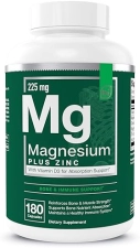 ESSENTIAL ELEMENTS  MAGNESIUM PLUS ZINC VITAMIN D3 TRIPLE STRENGTH FOR HEART, BONE MUSCLE SUPPORT, 180 CAPSULES