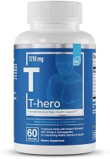 ESSENTIAL ELEMENTS  T-HERO TESTOSTERONE BOOSTER FOR MEN WITH ASHWAGANDHA, SHILAJIT, BORON, DIM - 60 CAPSULES