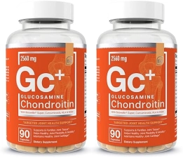 ESSENTIAL ELEMENTS  GLUCOSAMINE CHONDROITIN MSM BOSWELLIA HYALURONIC ACID JOINT SUPPORT SUPPLEMENT 180 CAPS, 2-PACK