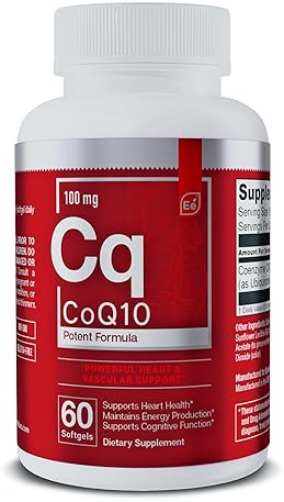 ESSENTIAL ELEMENTS COQ10 100MG SOFTGELS HEART, BRAIN VASCULAR SUPPORT SUPPLEMENT, 60 COUNT