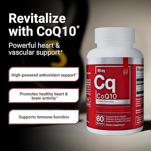 ESSENTIAL ELEMENTS COQ10 100MG SOFTGELS HEART, BRAIN VASCULAR SUPPORT SUPPLEMENT, 60 COUNT