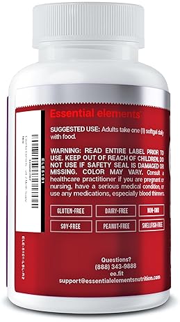 ESSENTIAL ELEMENTS COQ10 100MG SOFTGELS HEART, BRAIN VASCULAR SUPPORT SUPPLEMENT, 60 COUNT