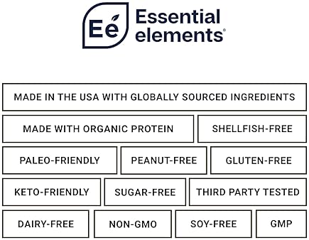 ESSENTIAL ELEMENTS PEA PROTEIN POWDER VANILLA VEGAN, LOW-CARB, KETO, GLUTEN-FREE, 18OZ, 20 SERVINGS