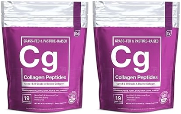 ESSENTIAL ELEMENTS  HYDROLYZED COLLAGEN POWDER 2-PACK GRASS-FED, TYPES I III, JOINT, SKIN, HAIR, NAIL SUPPORT