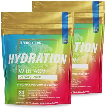 ESSENTIAL ELEMENTS HYDRATION PACKETS VARIETY SUGAR-FREE ELECTROLYTE POWDER WITH ACV VITAMIN C, 48CT