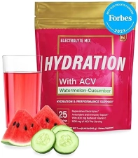 ESSENTIAL ELEMENTS HYDRATION PACKETS WATERMELON CUCUMBER SUGAR FREE ELECTROLYTE POWDER, 25 STICKS