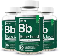 ESSENTIAL ELEMENTS  BONE BOOST SUPPLEMENT CALCIUM, VITAMIN D3, K2, CISSUS FOR BONE STRENGTH, 270 CAPSULES, 3-PACK
