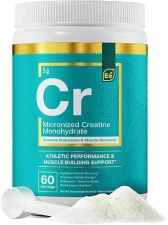 ESSENTIAL ELEMENTS  MICRONIZED CREATINE MONOHYDRATE POWDER UNFLAVORED 60 SERVINGS, FAST DISSOLVING FOR MEN WOMEN