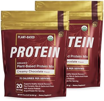ESSENTIAL ELEMENTS ORGANIC PLANT-BASED PROTEIN POWDER - CREAMY CHOCOLATE, VEGAN, KETO, SUGAR-FREE, 40 SERVINGS