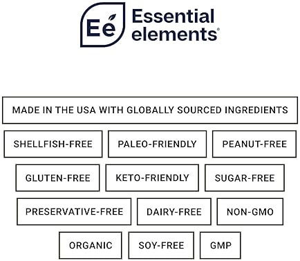 ESSENTIAL ELEMENTS ORGANIC PLANT-BASED PROTEIN POWDER - CREAMY CHOCOLATE, VEGAN, KETO, SUGAR-FREE, 40 SERVINGS