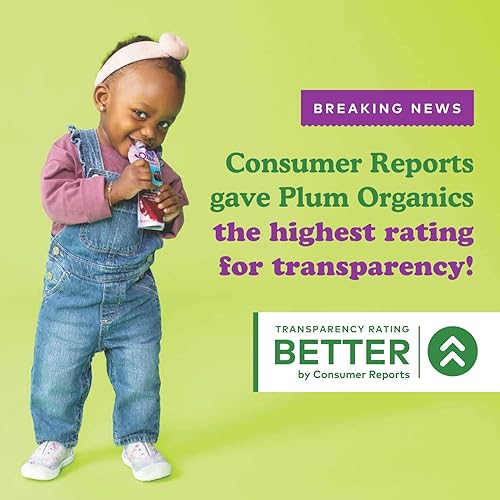 PLUM ORGANICS MIGHTY MORNING TODDLER FOOD, FRUIT VEGGIE POUCHES, 12 MONTHS, 4OZ, 8 PACK