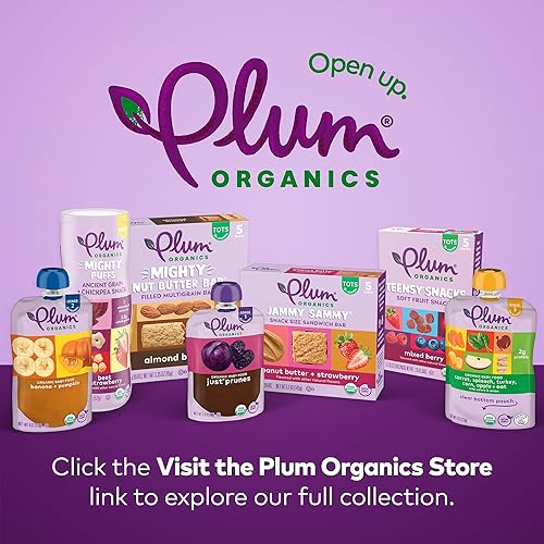 PLUM ORGANICS BABY FOOD POUCHES VARIETY PACK, 6 MONTHS, PEAR, MANGO, BANANA, PUMPKIN, 8X4OZ