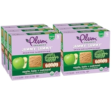PLUM ORGANICS JAMMY SAMMY APPLE KALE OATMEAL SNACK BARS, ORGANIC TODDLER FOOD, 30 PACK
