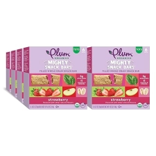PLUM ORGANICS MIGHTY SNACK BARS, STRAWBERRY, 48-PACK, ORGANIC TODDLER FRUIT VEGGIE SNACK BARS