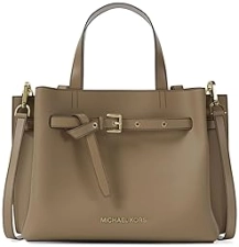 MICHAEL KORS EMILIA SMALL SATCHEL HANDBAG FOR WOMEN DESIGNER PURSE, LEATHER SHOULDER BAG