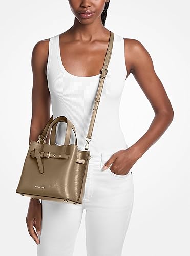 MICHAEL KORS EMILIA SMALL SATCHEL HANDBAG FOR WOMEN DESIGNER PURSE, LEATHER SHOULDER BAG