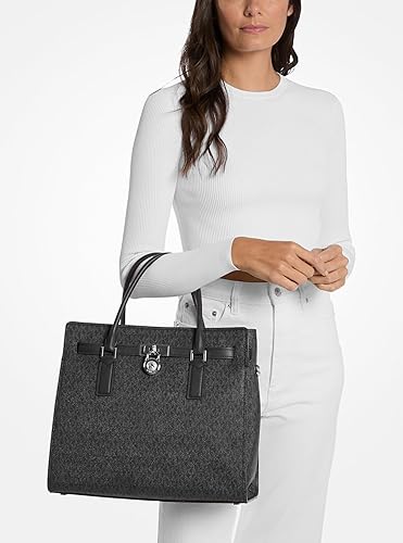 MICHAEL KORS HAMILTON LARGE SATCHEL BAG DESIGNER LEATHER HANDBAG FOR WOMEN, TOP HANDLE PURSE