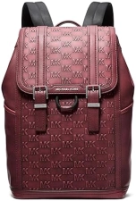 MICHAEL KORS COLBY MEDIUM FLAP BACKPACK, OXBLOOD LEATHER, NICKEL HARDWARE, DESIGNER BAG