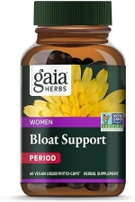 GAIA HERBS BLOAT SUPPORT VEGAN DIGESTIVE SUPPLEMENT FOR WOMEN WITH DANDELION BURDOCK, 60 CAPS