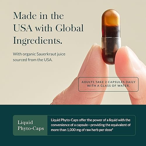 GAIA HERBS SAUERKRAUT POSTBIOTIC CAPSULES GUT IMMUNE SUPPORT, VEGAN, GLUTEN-FREE, 60 COUNT