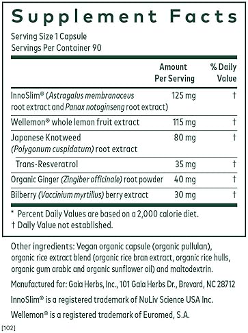 GAIA HERBS PRO AMPK ACTIVATOR ENERGY SUPPORT WITH ASTRAGALUS, NOTOGINSENG 90 VEGAN CAPSULES