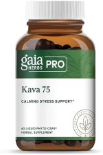 GAIA HERBS PRO KAVA 75 STRESS RELIEF SUPPLEMENT CALM RELAXATION SUPPORT 60 LIQUID CAPSULES