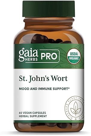 GAIA HERBS PRO ST. JOHNS WORT ORGANIC MOOD IMMUNE SUPPORT SUPPLEMENT 60 LIQUID PHYTO-CAPS