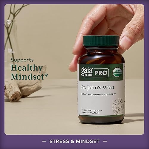 GAIA HERBS PRO ST. JOHNS WORT ORGANIC MOOD IMMUNE SUPPORT SUPPLEMENT 60 LIQUID PHYTO-CAPS