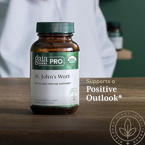 GAIA HERBS PRO ST. JOHNS WORT ORGANIC MOOD IMMUNE SUPPORT SUPPLEMENT 60 LIQUID PHYTO-CAPS
