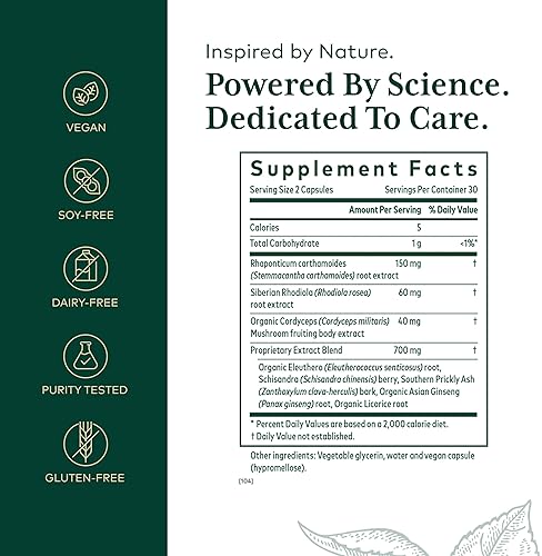 GAIA HERBS PRO REVIVE HPA ADRENAL HEALTH ENERGY SUPPLEMENT WITH CORDYCEPS GINSENG, 60 CAPS