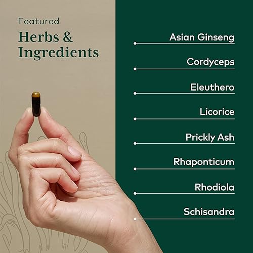 GAIA HERBS PRO REVIVE HPA ADRENAL HEALTH ENERGY SUPPLEMENT WITH CORDYCEPS GINSENG, 60 CAPS