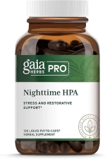 GAIA HERBS PRO NIGHTTIME HPA SLEEP SUPPORT SUPPLEMENT WITH ASHWAGANDHA CORDYCEPS, 120 CAPS