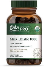 GAIA HERBS PRO MILK THISTLE 1000 LIVER HEALTH DETOX SUPPLEMENT WITH SILACTIVE, 120 CAPSULES