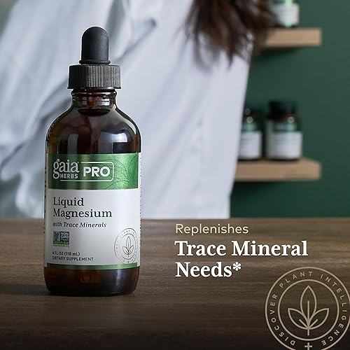 GAIA HERBS LIQUID MAGNESIUM SUPPLEMENT WITH TRACE MINERALS FOR ENERGY DNA SUPPORT, 4 FL OZ