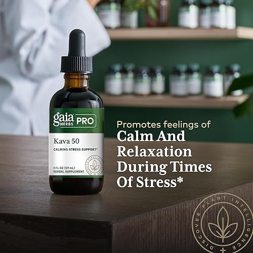 GAIA HERBS PRO KAVA 50 CALMING STRESS SUPPORT, 50MG KAVALACTONES, HERBAL EXTRACT, 2 FL OZ