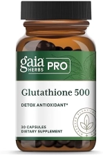 GAIA HERBS PRO GLUTATHIONE 500MG ANTIOXIDANT SUPPLEMENT FOR CELLULAR HEALTH, VEGAN, 30 CAPSULES