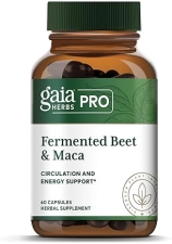 GAIA HERBS PRO FERMENTED BEET MACA CAPSULES ENERGY, CIRCULATION KIDNEY SUPPORT 60 CT