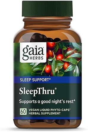 GAIA HERBS SLEEPTHRU SLEEP SUPPORT WITH ASHWAGANDHA, MAGNOLIA, PASSIONFLOWER JUJUBE, 60 VEGAN CAPSUL