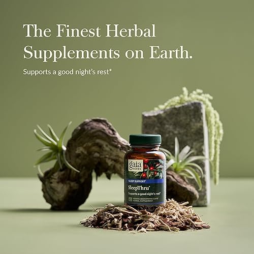 GAIA HERBS SLEEPTHRU SLEEP SUPPORT WITH ASHWAGANDHA, MAGNOLIA, PASSIONFLOWER JUJUBE, 60 VEGAN CAPSUL
